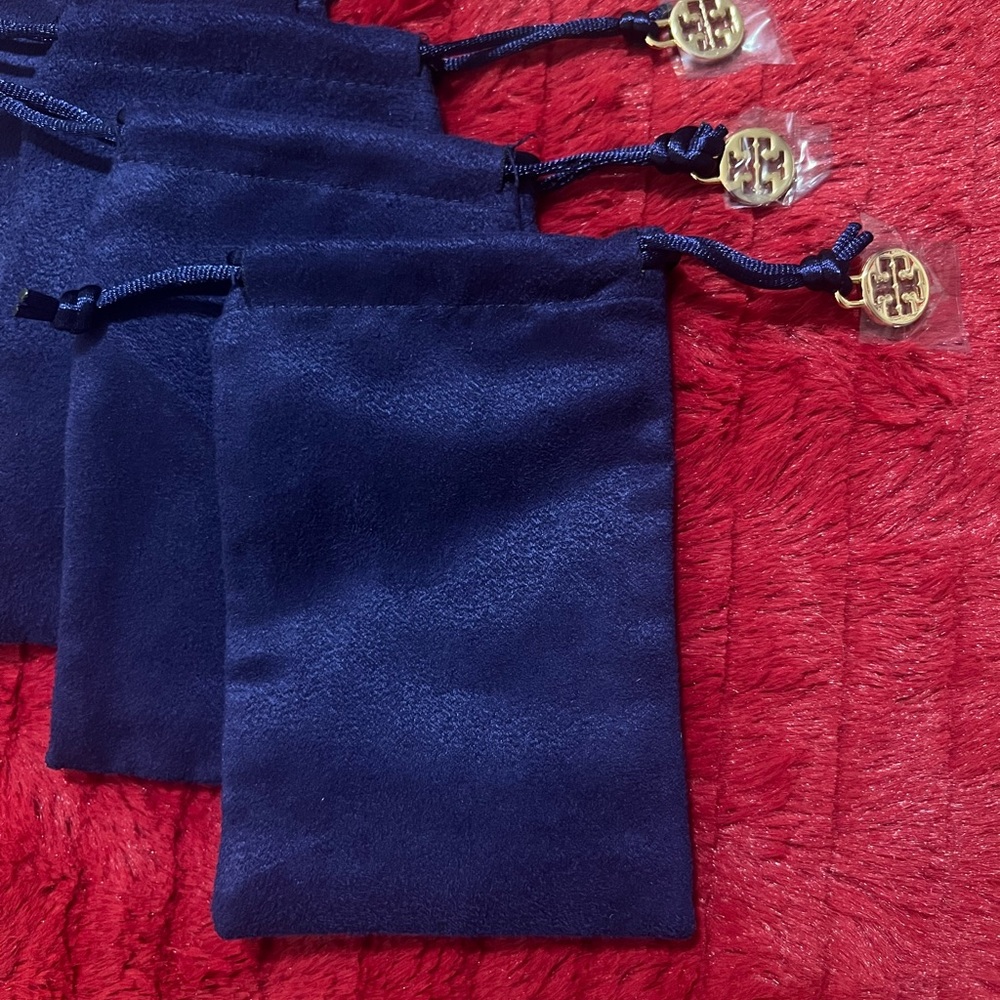 2 Tory Burch Purple Jewelry Dust Bag 3.5x5”